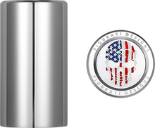 FIGURATI DESIGNS Docking Covers - Red/White/Blue American Flag Skull - Long - Silver FD24-DC-2545-SS
