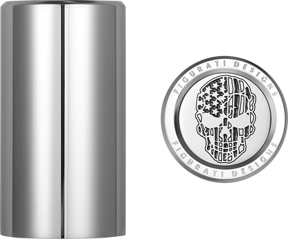 FIGURATI DESIGNS Docking Covers - American Flag Skull - Contrast Cut - Silver FD27-DC-2545-SS