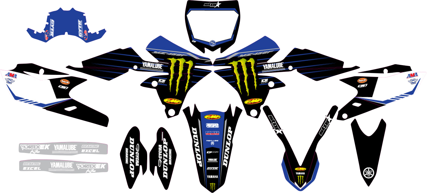 D'COR VISUALS Graphic Kit - '22 Monster Energy Star - YZ 450 F '14-'17 20-50-502