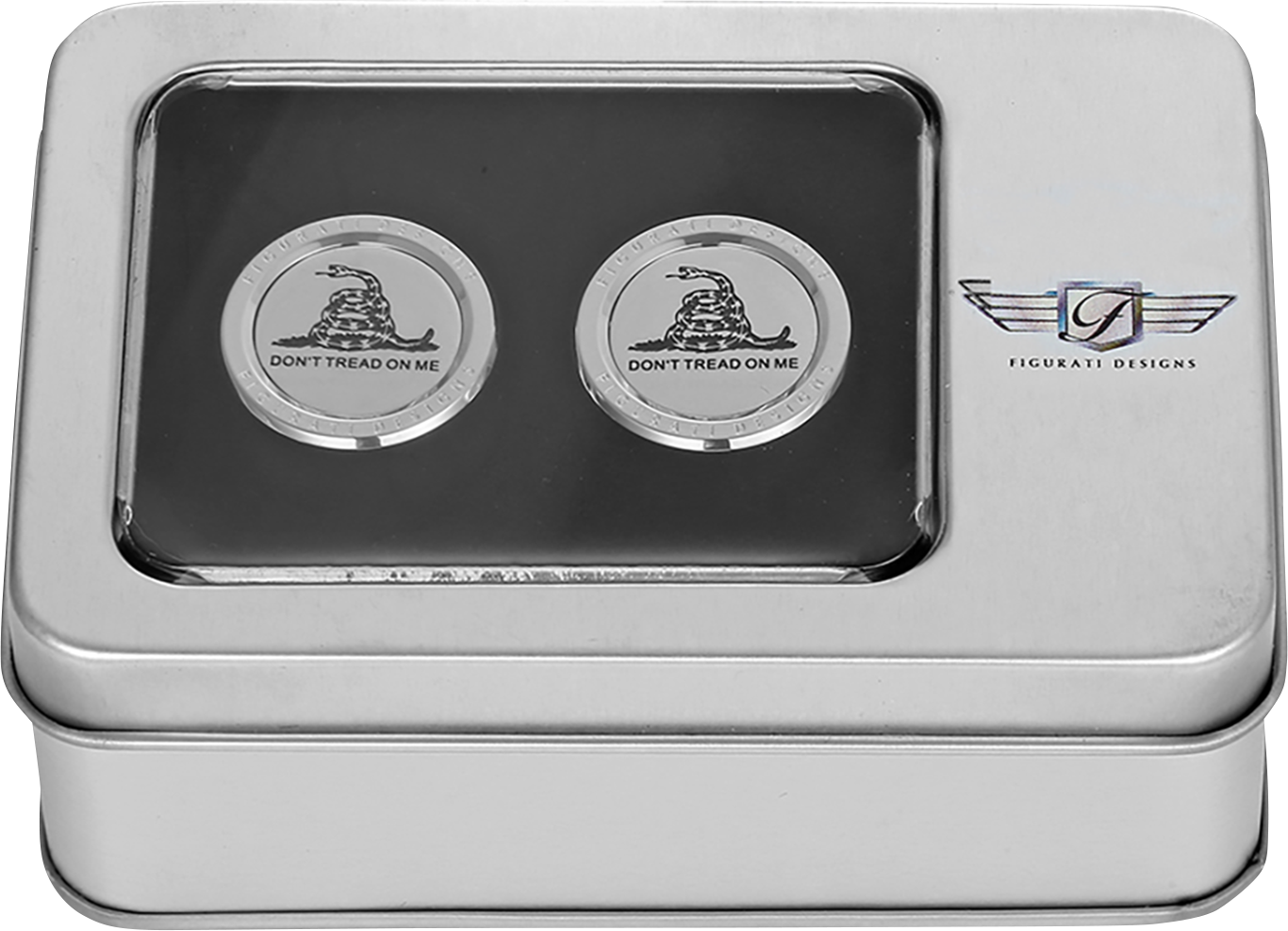 FIGURATI DESIGNS Docking Covers - Don't Tread On Me - Short - Silver FD40-DC-2530-SS