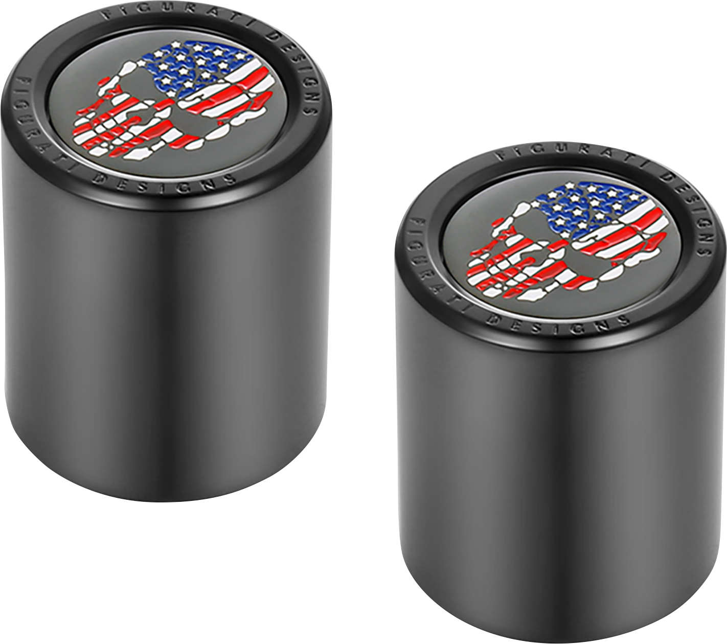 FIGURATI DESIGNS Docking Covers - Red/White/Blue American Flag Skull - Short - Black FD25-DC-2530-BK