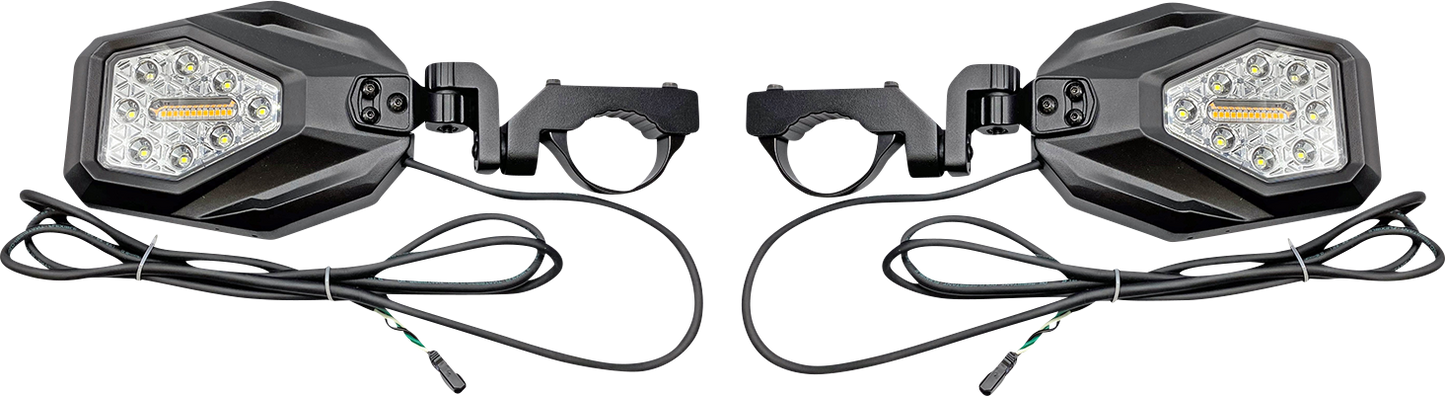CUSTOM DYNAMICS Mirrors - SXS - Side View - Hexagon - Black SXS-MIRROR