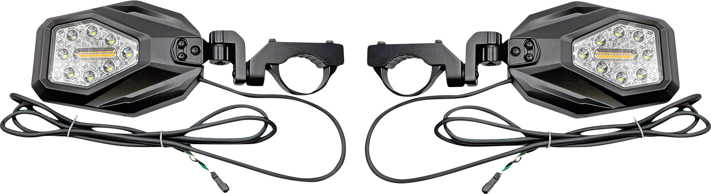 CUSTOM DYNAMICS Mirrors - SXS - Side View - Hexagon - Black SXS-MIRROR