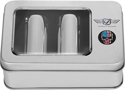 FIGURATI DESIGNS Docking Covers - Red/White/Blue American Flag Skull - Long - Silver FD24-DC-2545-SS