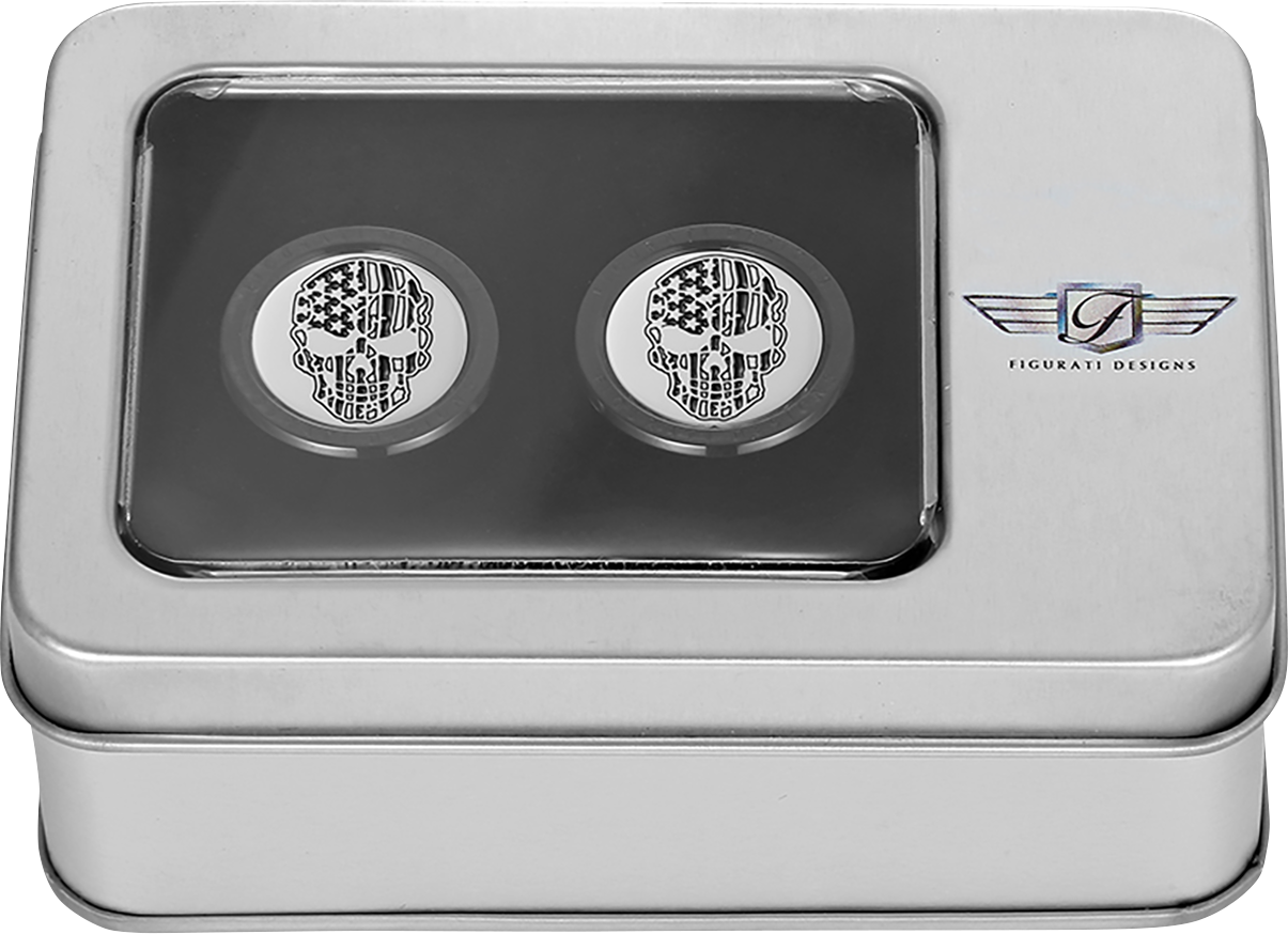 FIGURATI DESIGNS Docking Covers - American Flag Skull - Short - Contrast Cut - Black FD27-DC-2530-BK