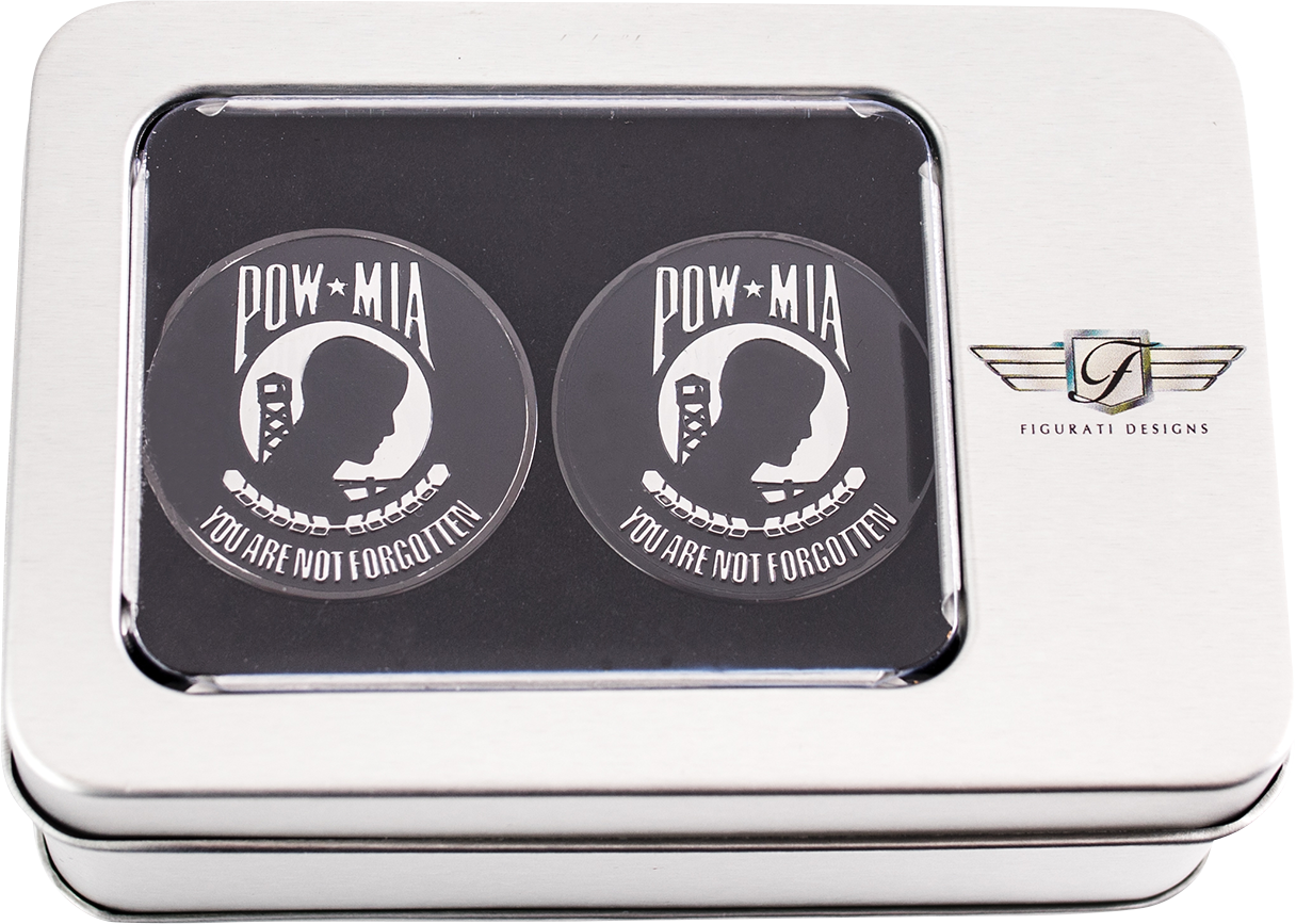 FIGURATI DESIGNS Swing Arm Covers - POW MIA - Custom - Black FD55-POW-BLK