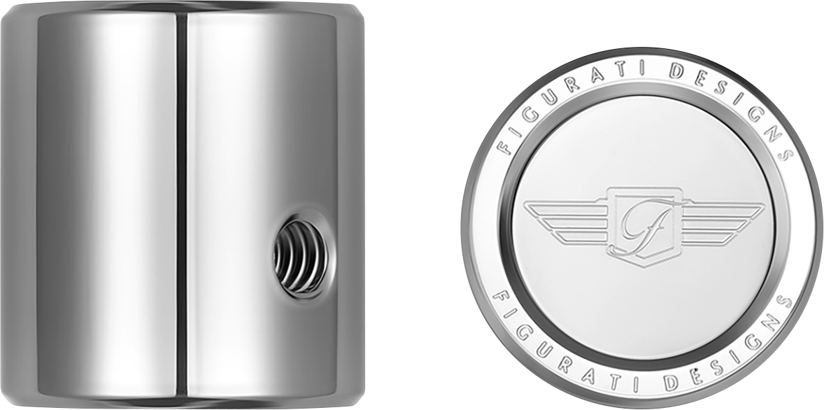 FIGURATI DESIGNS Heel-Toe Shifter Cover - Logo - Stainless Steel FD01-HTSC-SS