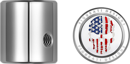 FIGURATI DESIGNS Heel-Toe Shifter Cover - American Flag Skull - Red/White/Blue FD24-HTSC-SS