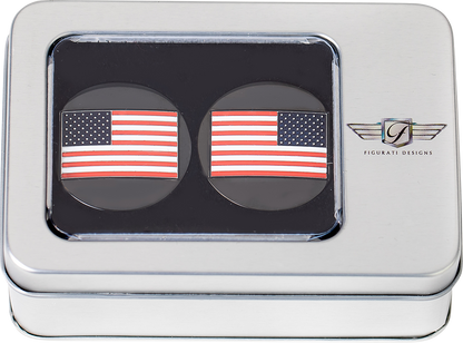 FIGURATI DESIGNS Swing Arm Covers - American Flag - Custom - Reversed - Black FD21R-AF-BK