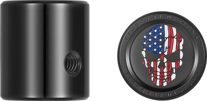FIGURATI DESIGNS Heel-Toe Shifter Cover - American Flag Skull - Red/White/Blue/Black FD25-HTSC-BLK