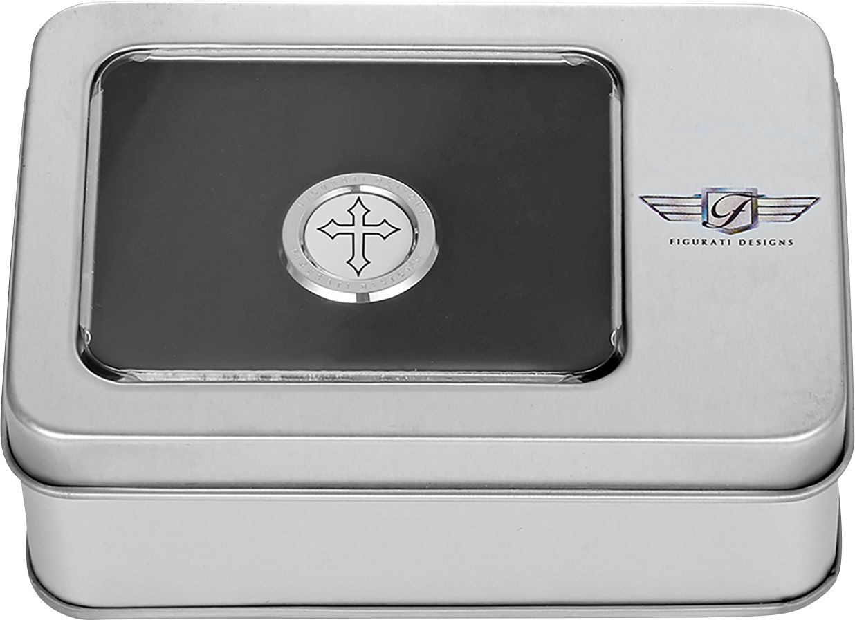 FIGURATI DESIGNS Heel-Toe Shifter Cover - Maltese Cross - Stainless Steel FD41-HTSC-SS