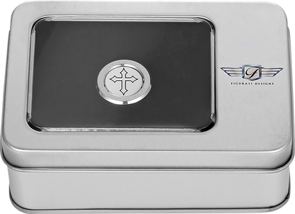 FIGURATI DESIGNS Heel-Toe Shifter Cover - Maltese Cross - Stainless Steel FD41-HTSC-SS