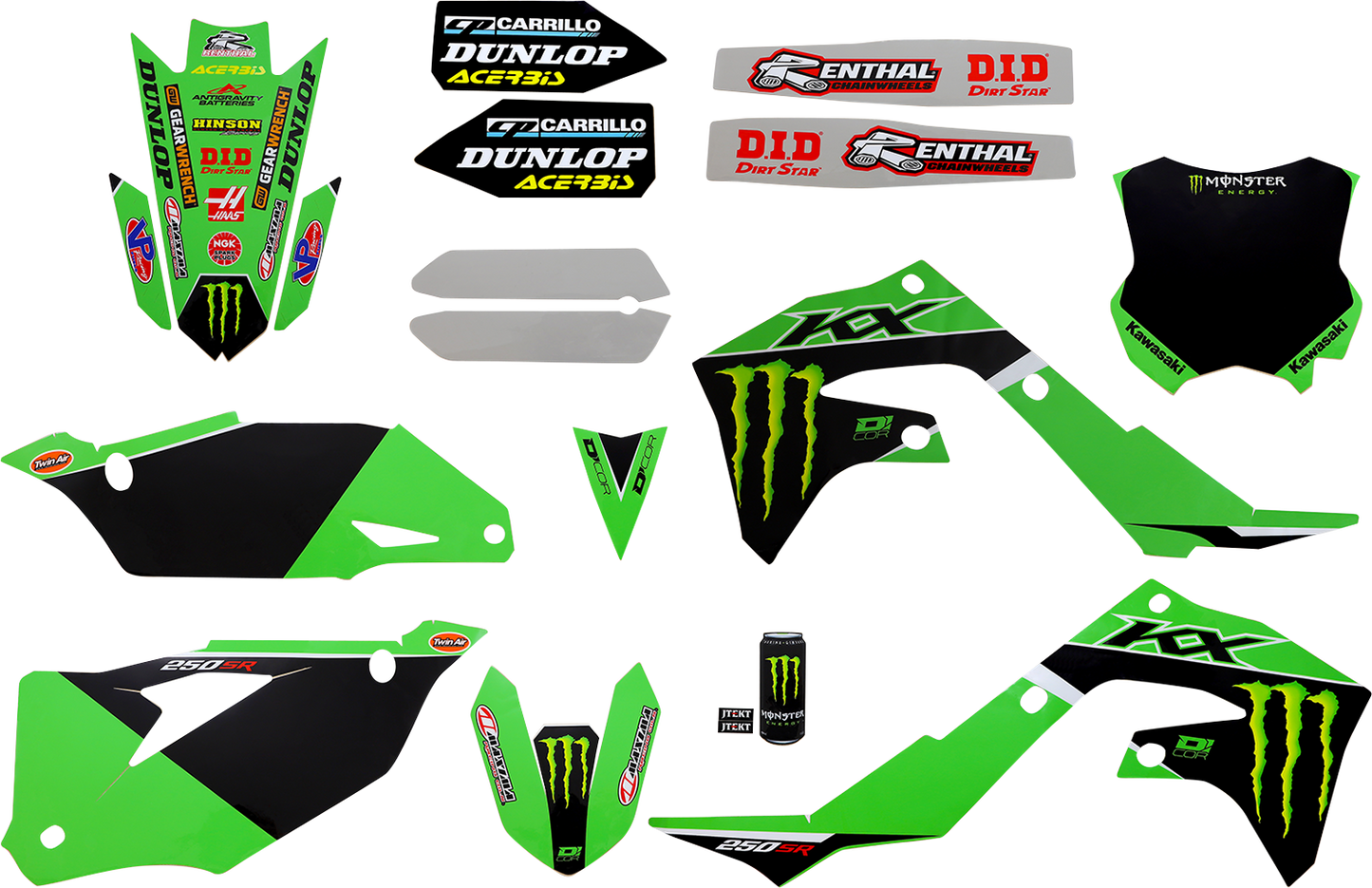 D'COR VISUALS Graphic Kit - '22 Monster Energy - KX 250 20-20-652
