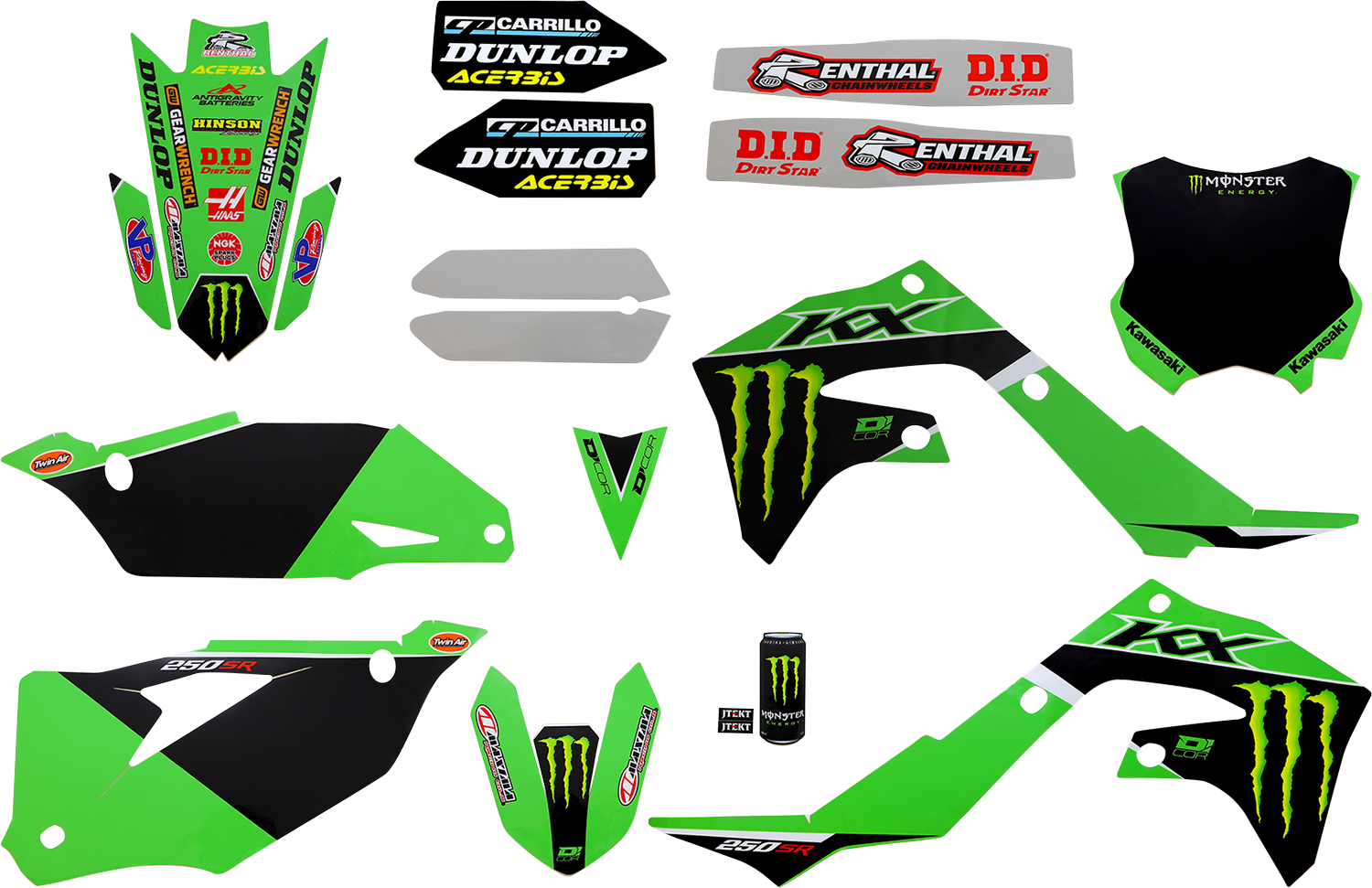 D'COR VISUALS Graphic Kit - '22 Monster Energy - KX 250 20-20-652