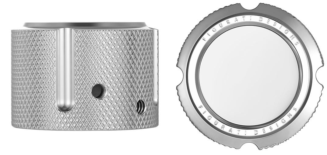 FIGURATI DESIGNS Axle Nut Cover - Front - Stainless Steel - Smooth - Silver FD60-FAC-SS