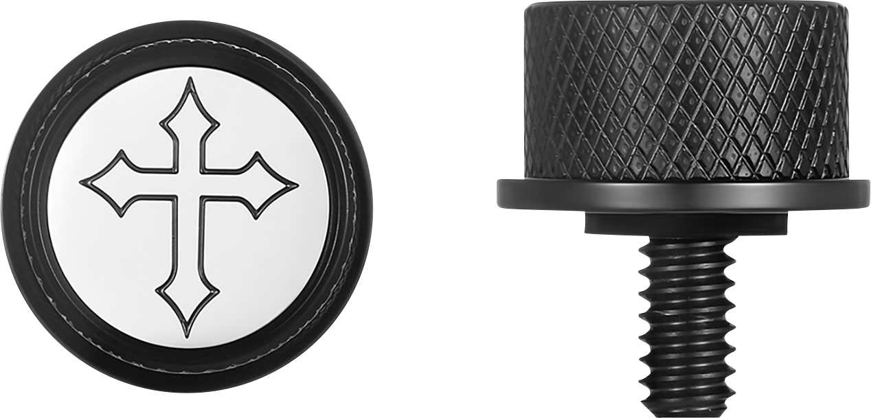 FIGURATI DESIGNS Seat Mounting Knob - Black - Cross FD41-SEAT KN-BK