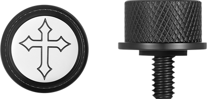 FIGURATI DESIGNS Seat Mounting Knob - Black - Cross FD41-SEAT KN-BK