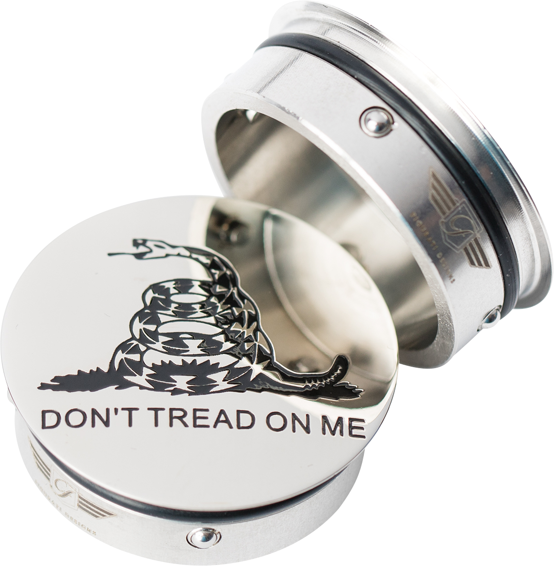 FIGURATI DESIGNS Swing Arm Covers - Don't Tread On Me - Custom FD40-DTOM-SS