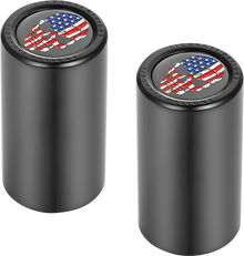 FIGURATI DESIGNS Docking Covers - Red/White/Blue American Flag Skull - Long - Black FD25-DC-2545-BK