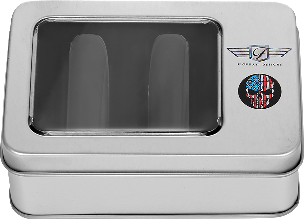 FIGURATI DESIGNS Docking Covers - Red/White/Blue American Flag Skull - Long - Black FD25-DC-2545-BK