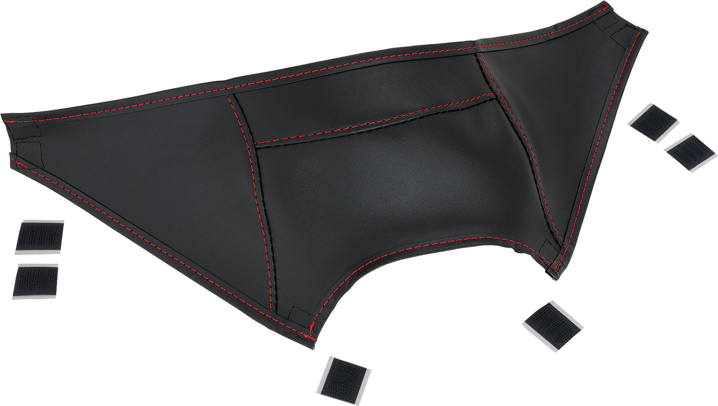 SHOW CHROME Gas Tank Mini Bra - Black with Red Stitching - Can-Am H40-405RED