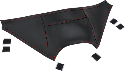 SHOW CHROME Gas Tank Mini Bra - Black with Red Stitching - Can-Am H40-405RED