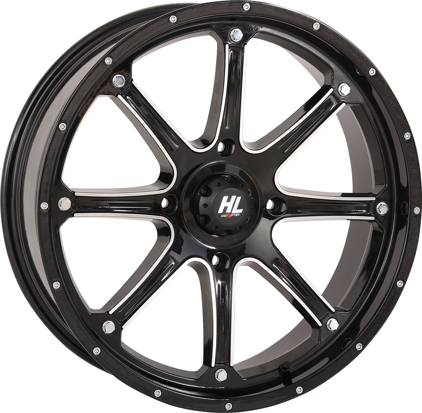 HIGH LIFTER Wheel - HL4 - Front/Rear - Gloss Black w/Machined - 20x6.5 - 4/156 - 4+2.5 (+10 mm) 20HL04-1156