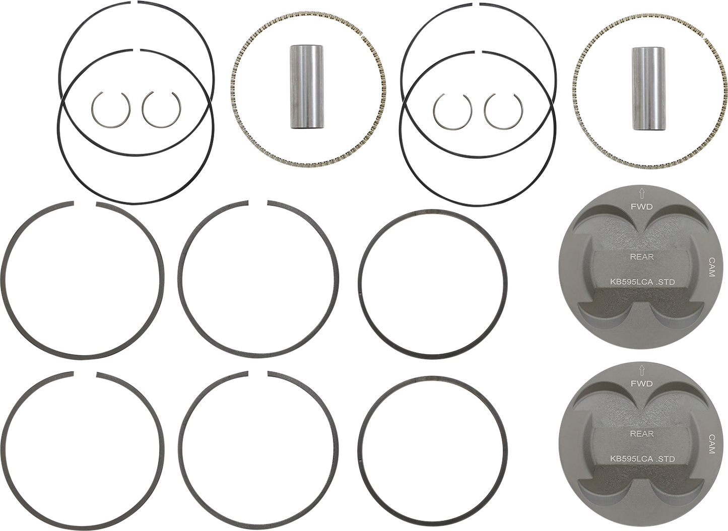 KB PERFORMANCE Piston Kit - 4.250" Standard - 11.8:1 CR - 124" Big Bore - 107" M8 KB595LCA.STD