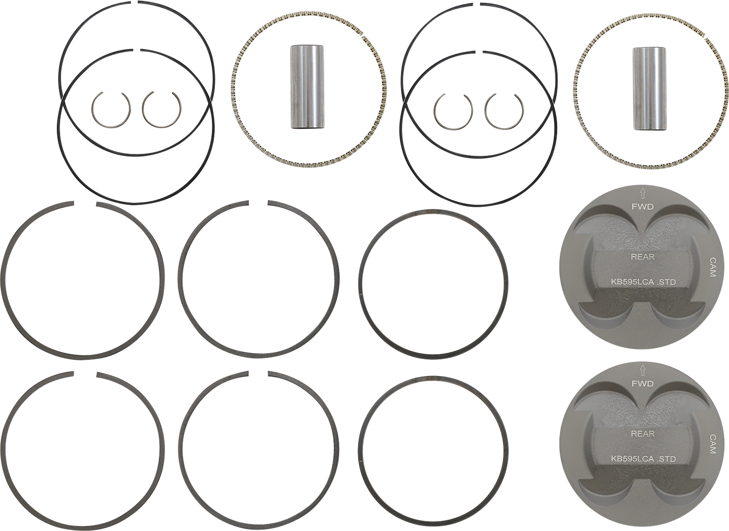 KB PERFORMANCE Piston Kit - 4.250" Standard - 11.8:1 CR - 124" Big Bore - 107" M8 KB595LCA.STD