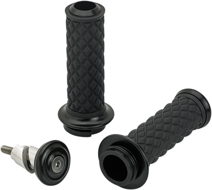 BILTWELL Alumicore Grips - TBW - Black 6605-201-01