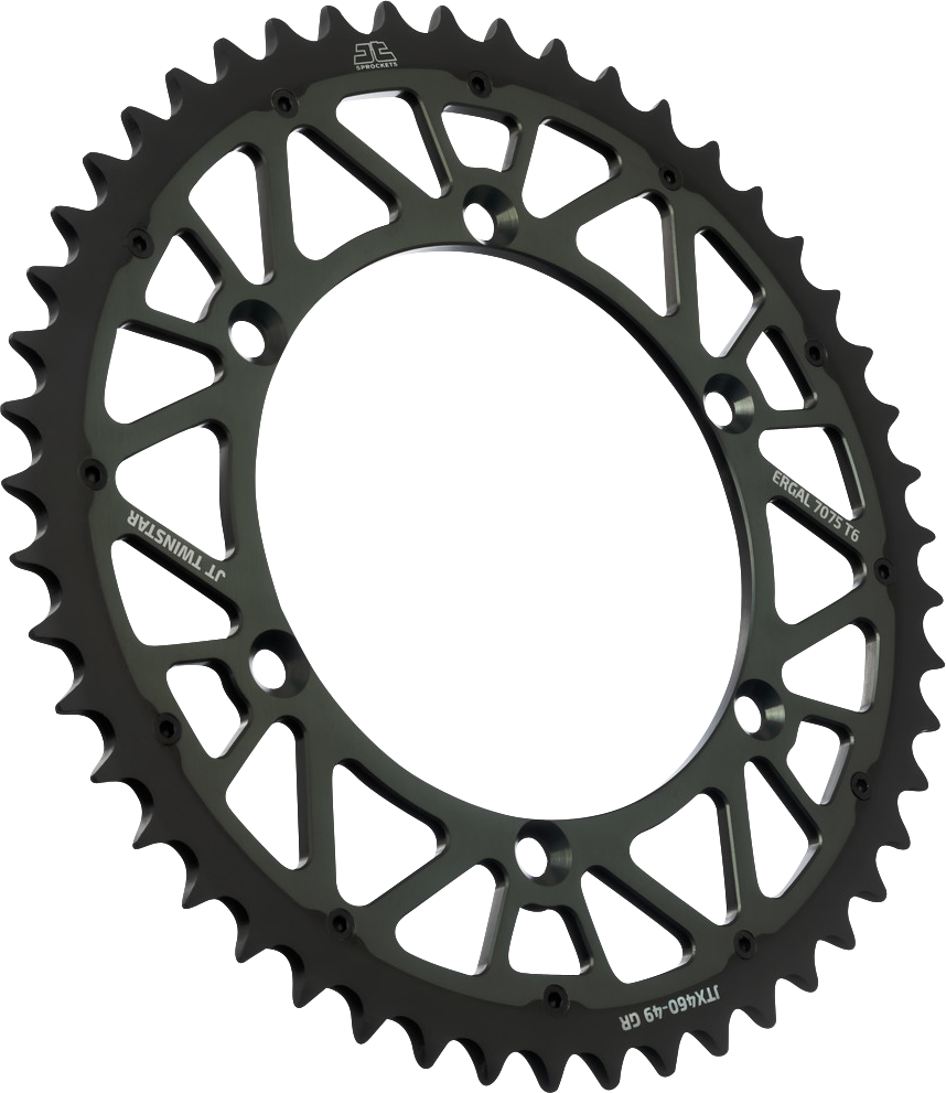 JT SPROCKETS Rear Sprocket - Twinstar - 49 Tooth - Graphite - Kawasaki/Suzuki JTX460.49GR