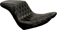 LE PERA Kickflip Seat - Diamond w/Chestnut Stitching - Black - Softail '18-'23 LYR-590DD-CHET