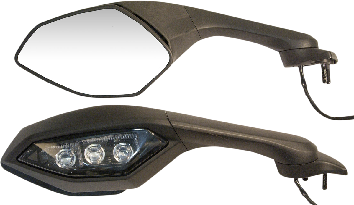 EMGO Mirror - OEM - Replacement - Side View - Cat Eye - Black - Left - Each 20-37502