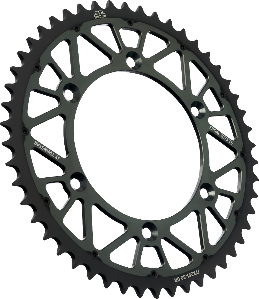 JT SPROCKETS Rear Sprocket - Twinstar - 50 Tooth - Graphite - Yamaha JTX251.50GR