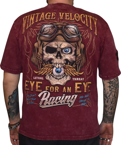 LETHAL THREAT Vintage Velocity Eye for an Eye T-Shirt - Red - XL VV40179XL