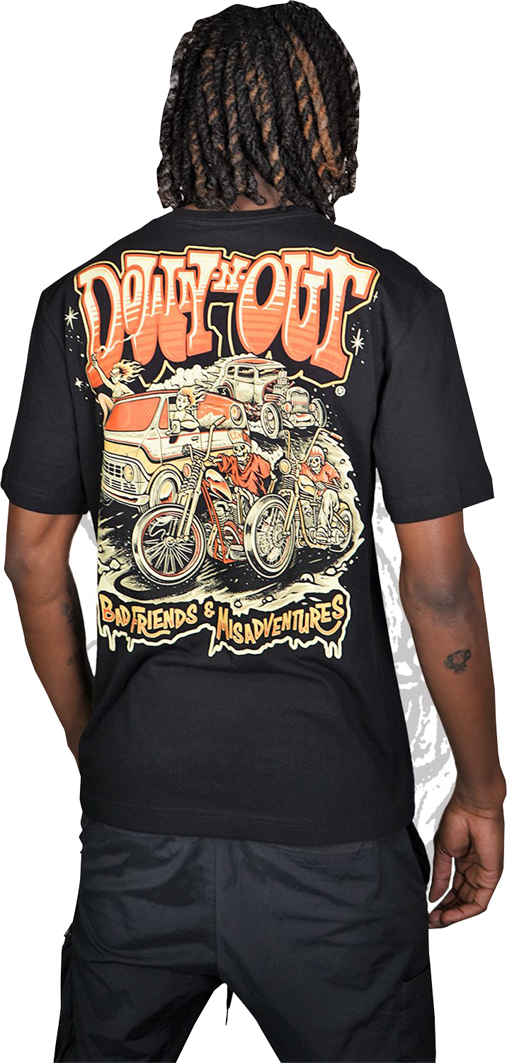 LETHAL THREAT Down-N-Out 4 Life T-Shirt - Black - Small DT10044S
