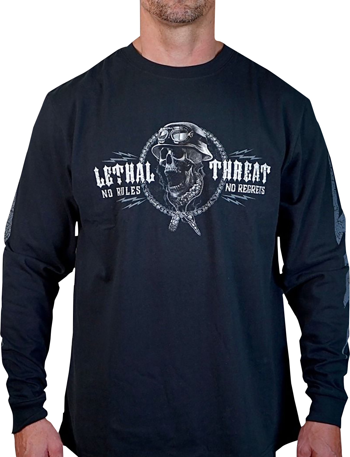 LETHAL THREAT Flash and Bones Long-Sleeve T-Shirt - Black - 3XL LS20889XXXL