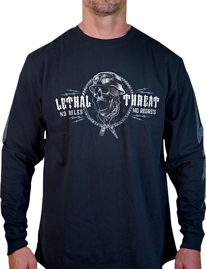 LETHAL THREAT Flash and Bones Long-Sleeve T-Shirt - Black - 3XL LS20889XXXL