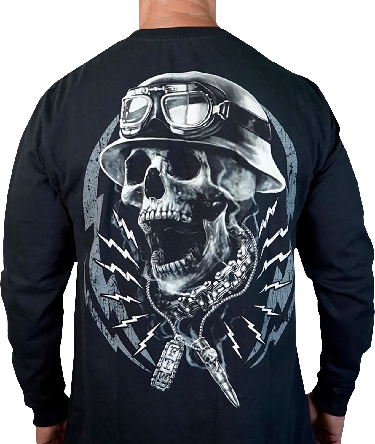LETHAL THREAT Flash and Bones Long-Sleeve T-Shirt - Black - XL LS20889XL