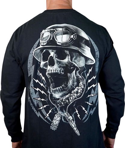 LETHAL THREAT Flash and Bones Long-Sleeve T-Shirt - Black - XL LS20889XL