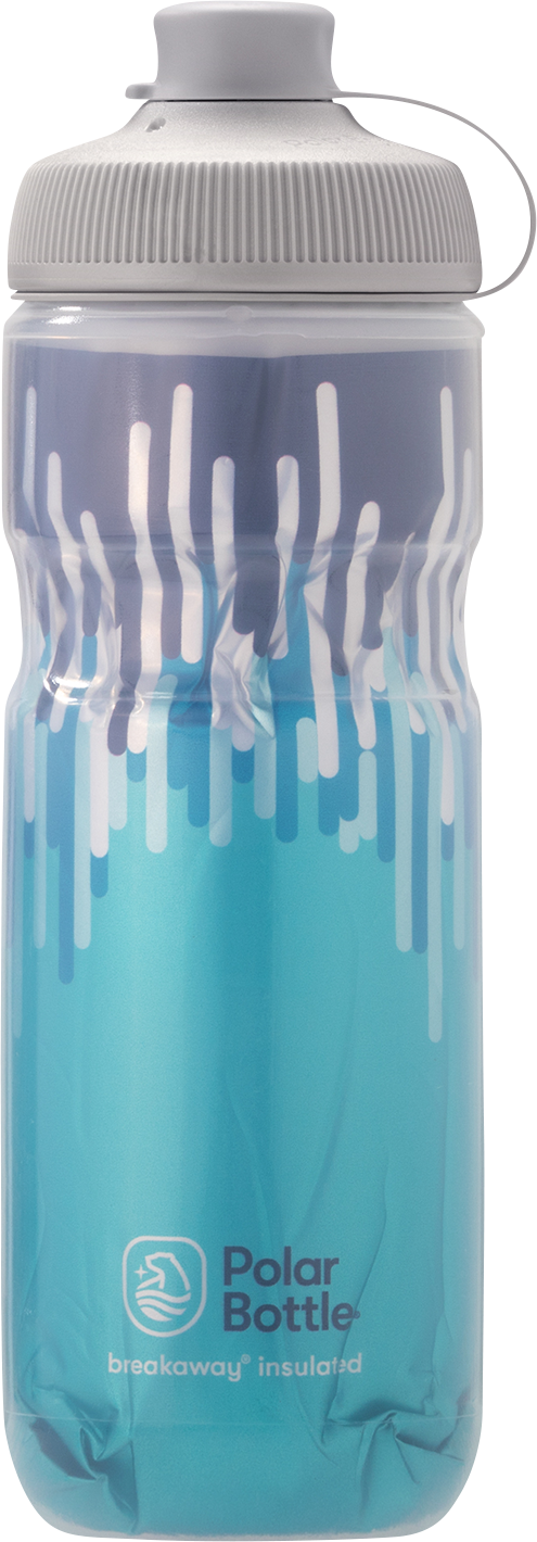 POLAR BOTTLE Breakaway® Muck Insulated Bottle - Zipper - Slate Blue/Turquoise - 20 oz. INB20OZ08MG