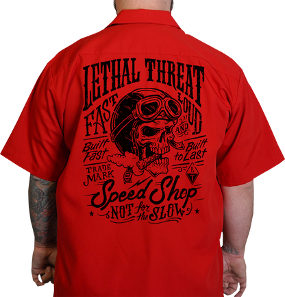 LETHAL THREAT Not for the Slow Skull Shop Shirt - Red - Large DG60162L