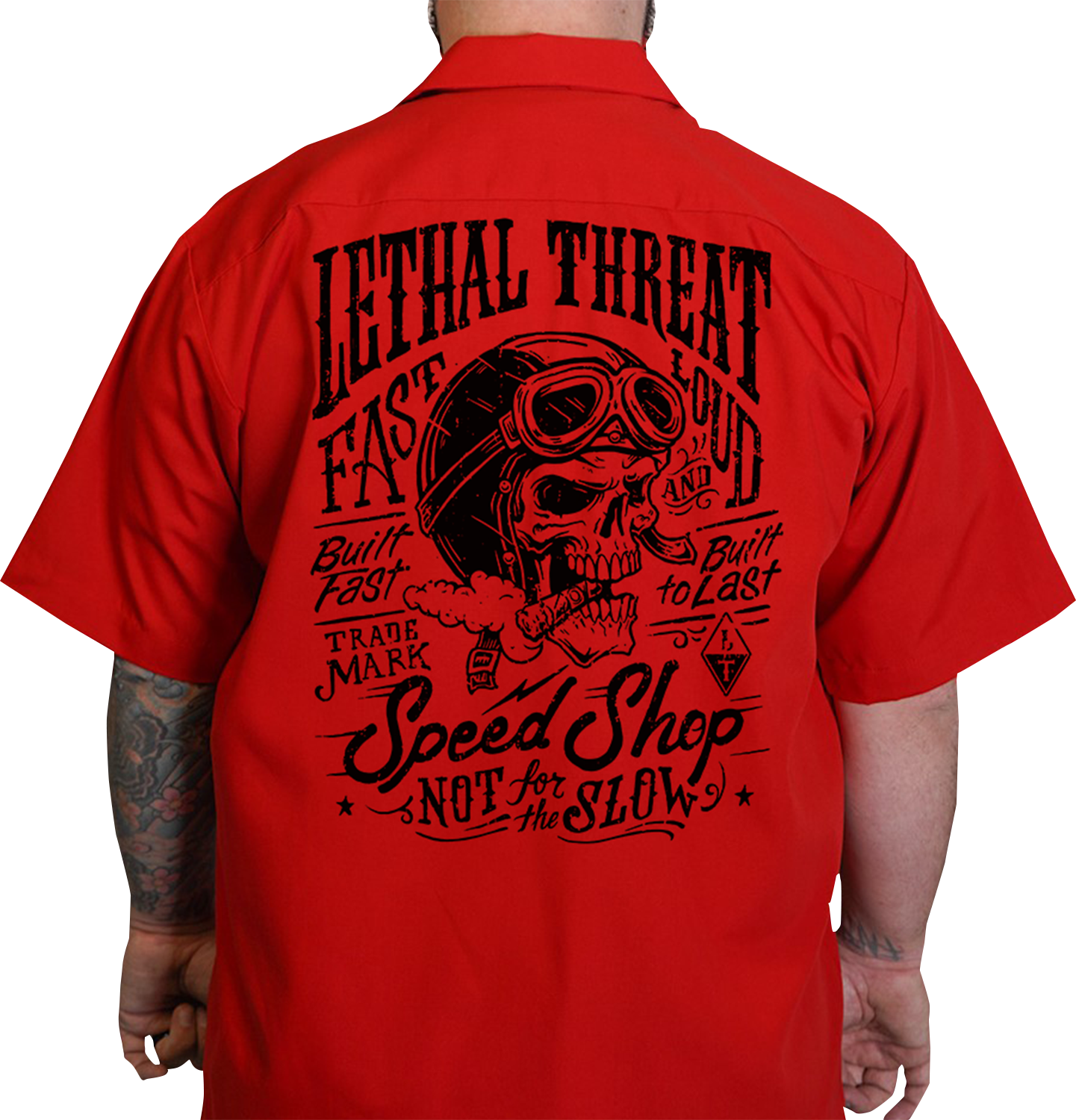 LETHAL THREAT Not for the Slow Skull Shop Shirt - Red - 3XL DG60162XXXL