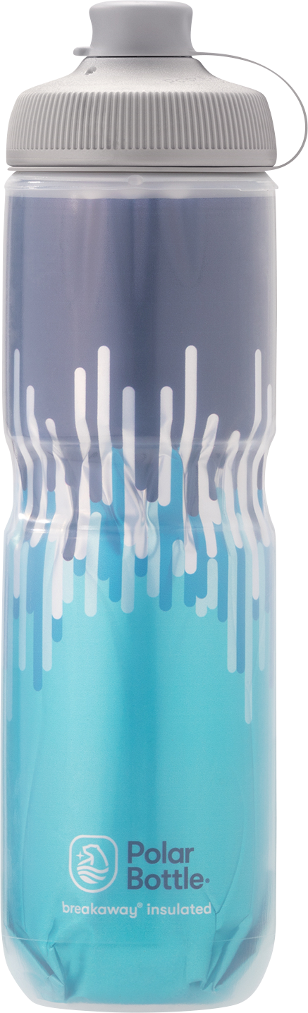 POLAR BOTTLE Breakaway® Muck Insulated Bottle- Zipper - Slate Blue/Turquoise - 24 oz. INB24OZ08MG