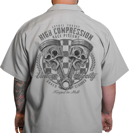 LETHAL THREAT High Compression Pistons Shop Shirt - Gray - 3XL DG60163XXXL