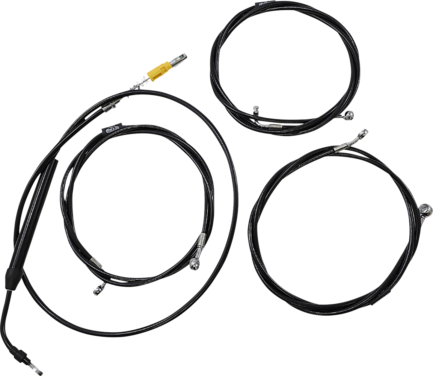 LA CHOPPERS Standard Midnight Braided Handlebar Cable/Brake Line Kit - Stock Ape Hangers - '21-'22 Touring LA-8058KT-08M