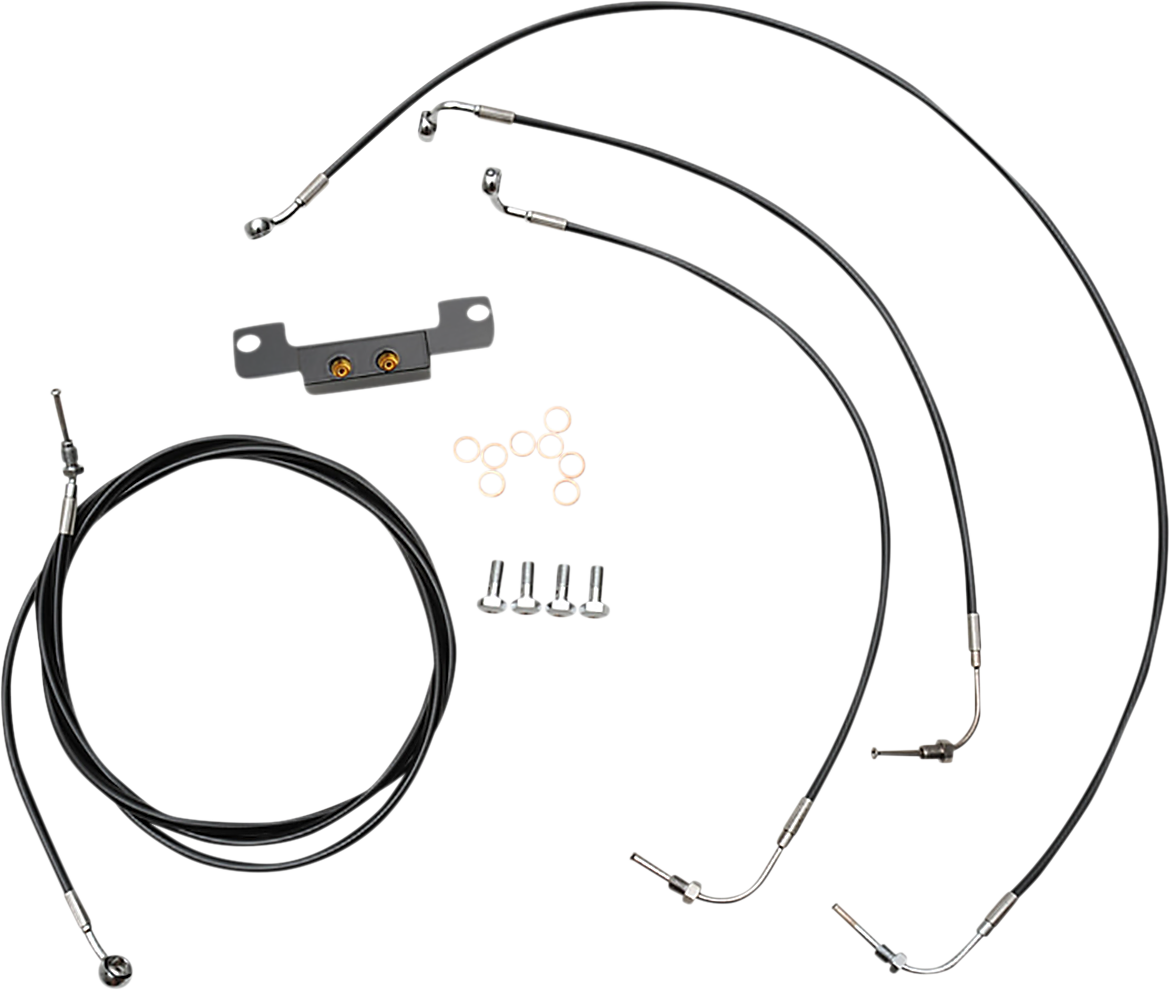 LA CHOPPERS Standard Black Vinyl Handlebar Cable/Brake Line Kit - Stock Ape Hangers - '21-'22 Touring LA-8058KT-08B