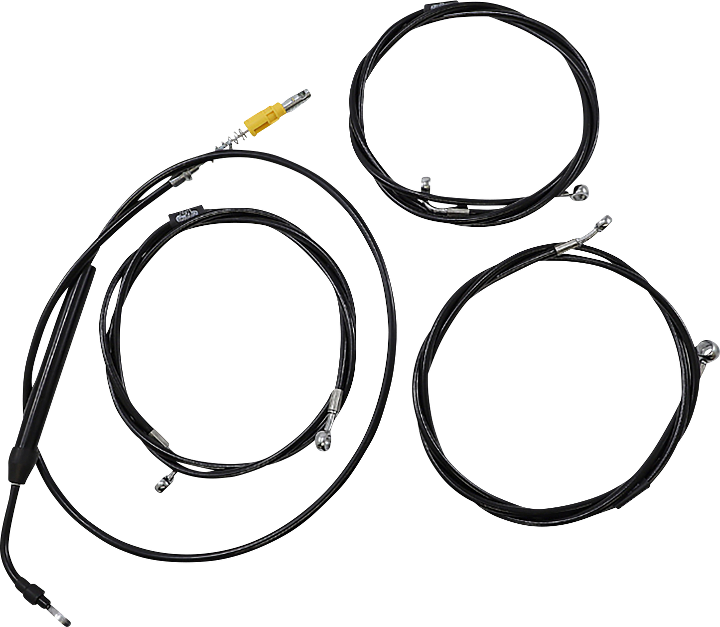 LA CHOPPERS Standard Black Vinyl Handlebar Cable/Brake Line Kit - 12"-14" Ape Hangers - '21-'22 Touring LA-8058KT-13B