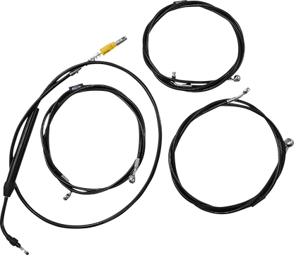 LA CHOPPERS Standard Black Vinyl Handlebar Cable/Brake Line Kit - 12"-14" Ape Hangers - '21-'22 Touring LA-8058KT-13B