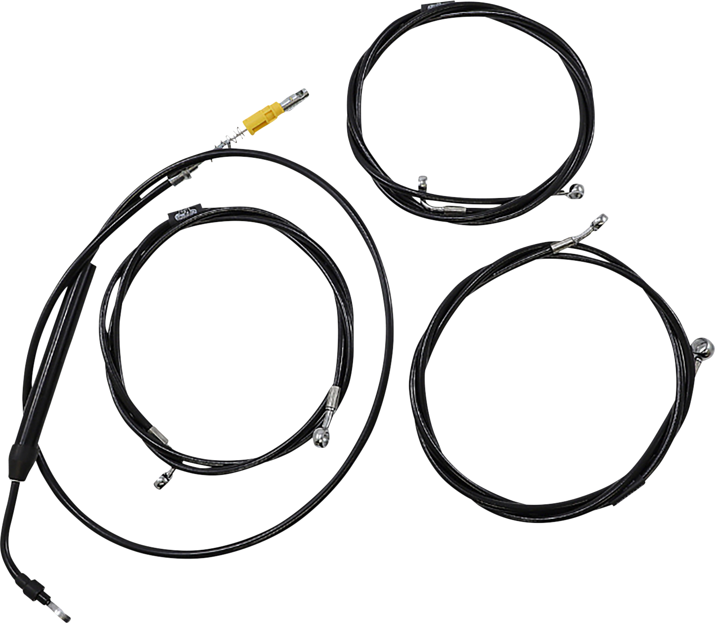 LA CHOPPERS Standard Midnight Braided Handlebar Cable/Brake Line Kit - 12"-14" Ape Hangers - '21-'22 Touring LA-8058KT-13M